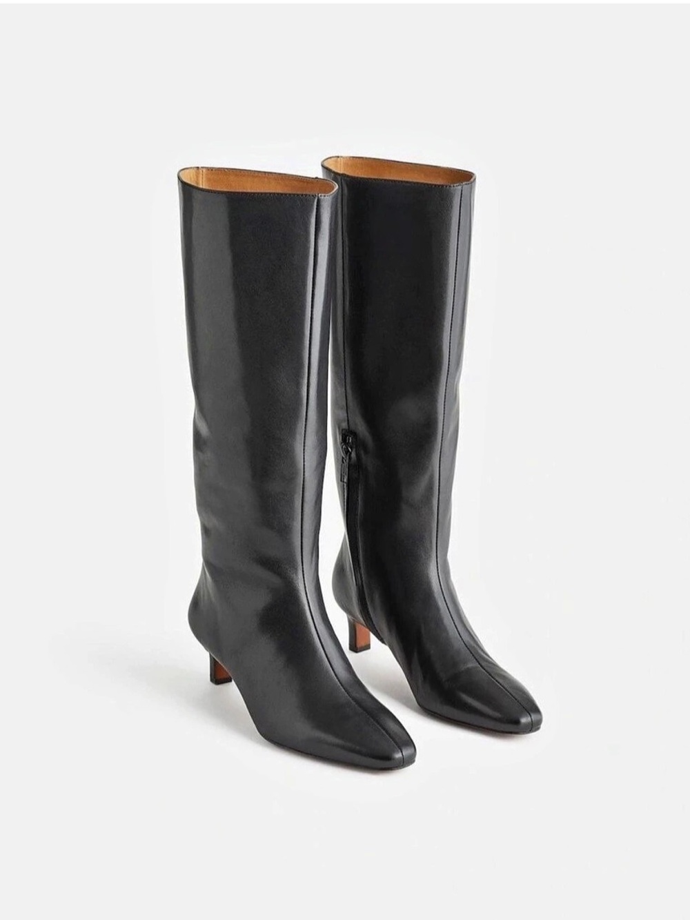 Madewell The Dimes Kitten-Heel Knee-High Boot with Extended Calf in Leather 7.5